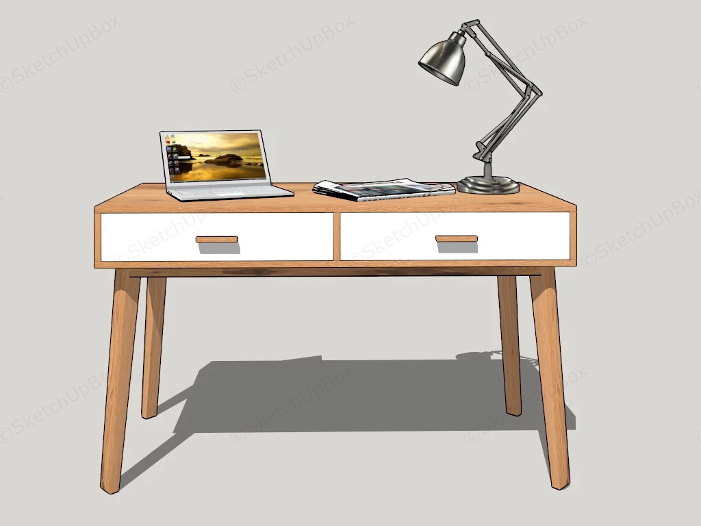 Wooden Writing Desk sketchup model preview - SketchupBox