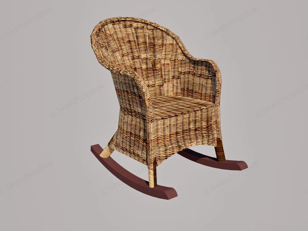 Outdoor Rattan Rocking Chair sketchup model preview - SketchupBox