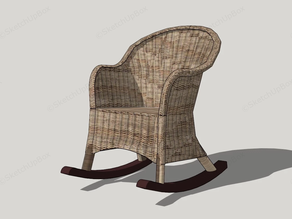 Outdoor Rattan Rocking Chair sketchup model preview - SketchupBox
