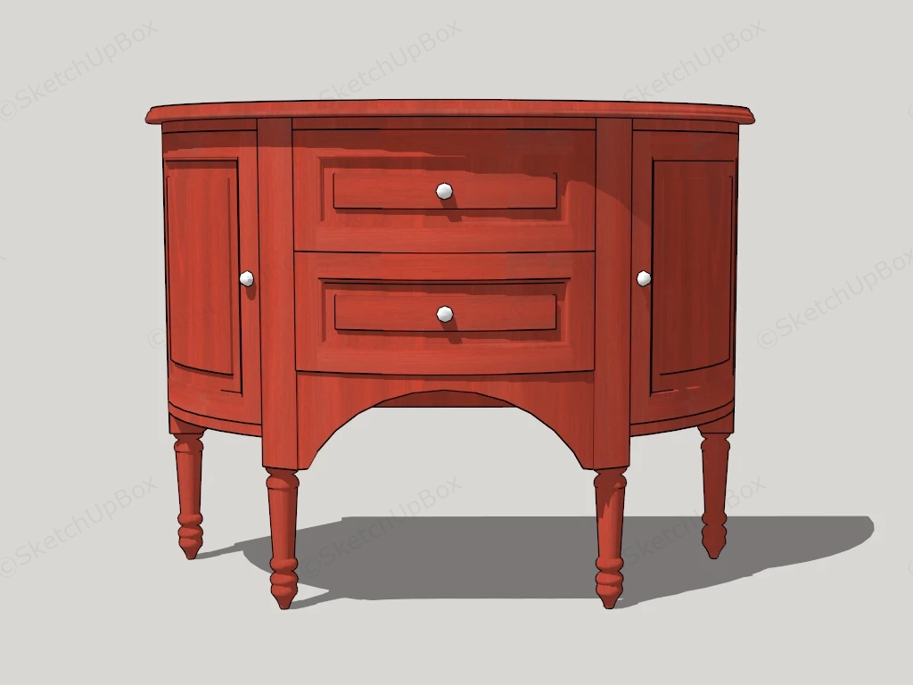 Curved Console Cabinet sketchup model preview - SketchupBox