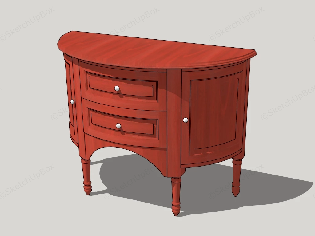 Curved Console Cabinet sketchup model preview - SketchupBox