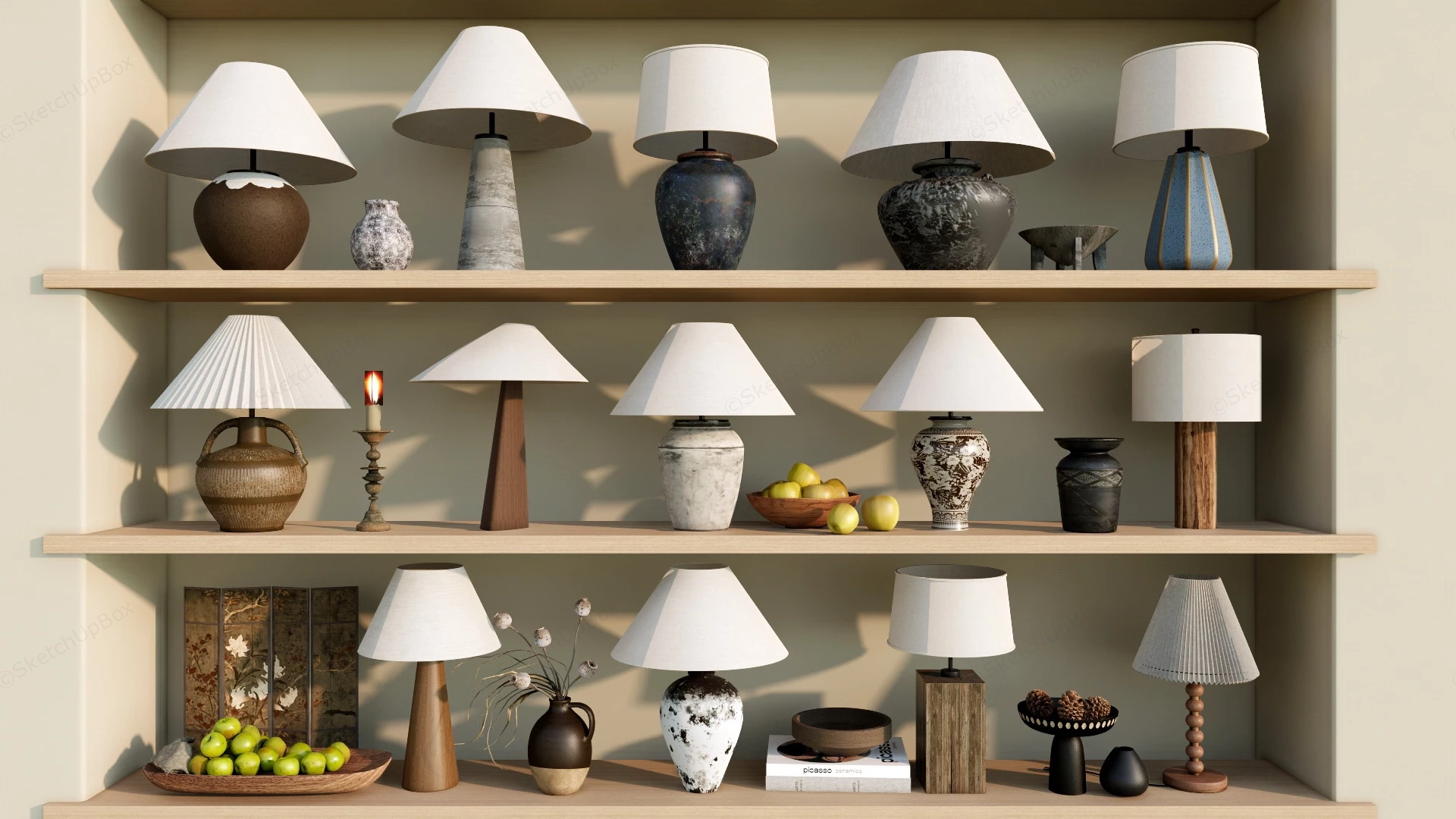 Vintage Table Lamps sketchup model preview - SketchupBox