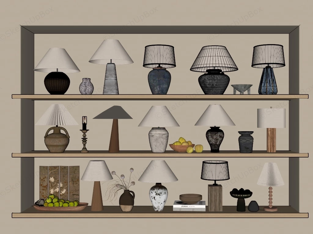 Vintage Table Lamps sketchup model preview - SketchupBox