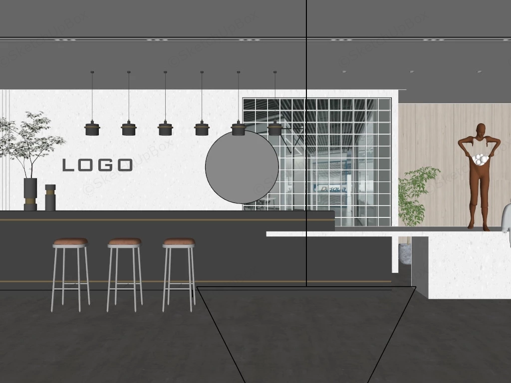 Luxury Hotel Reception Design sketchup model preview - SketchupBox