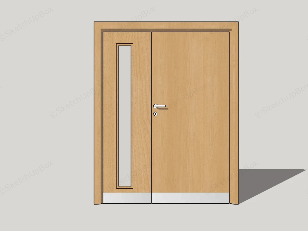 Double Office Doors sketchup model preview - SketchupBox