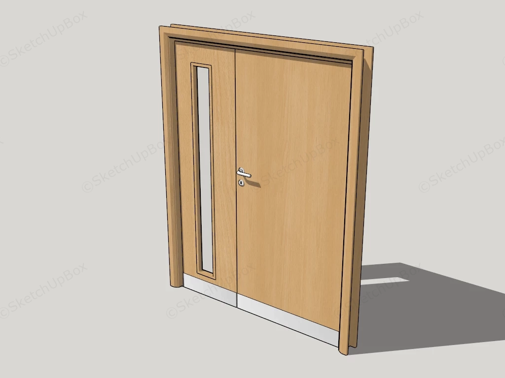 Double Office Doors sketchup model preview - SketchupBox