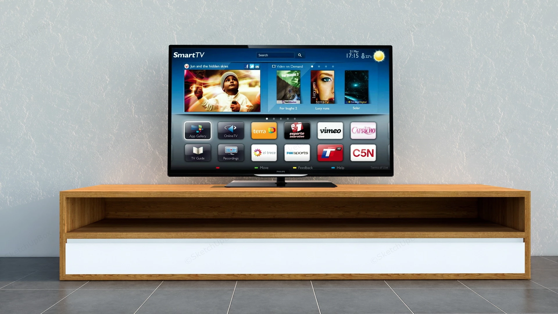 Simple TV Stand sketchup model preview - SketchupBox
