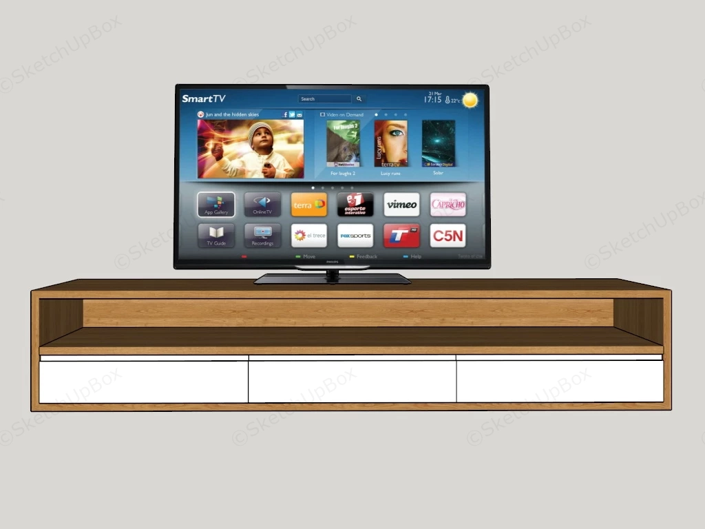 Simple TV Stand sketchup model preview - SketchupBox