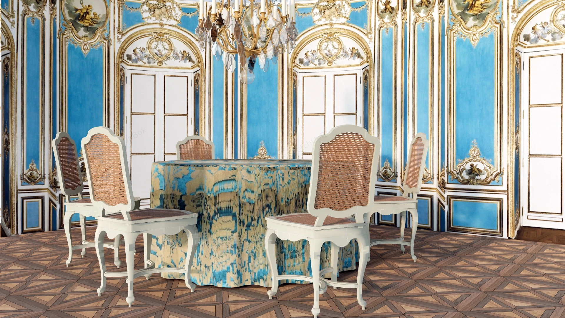 Victorian Style Dining Room sketchup model preview - SketchupBox