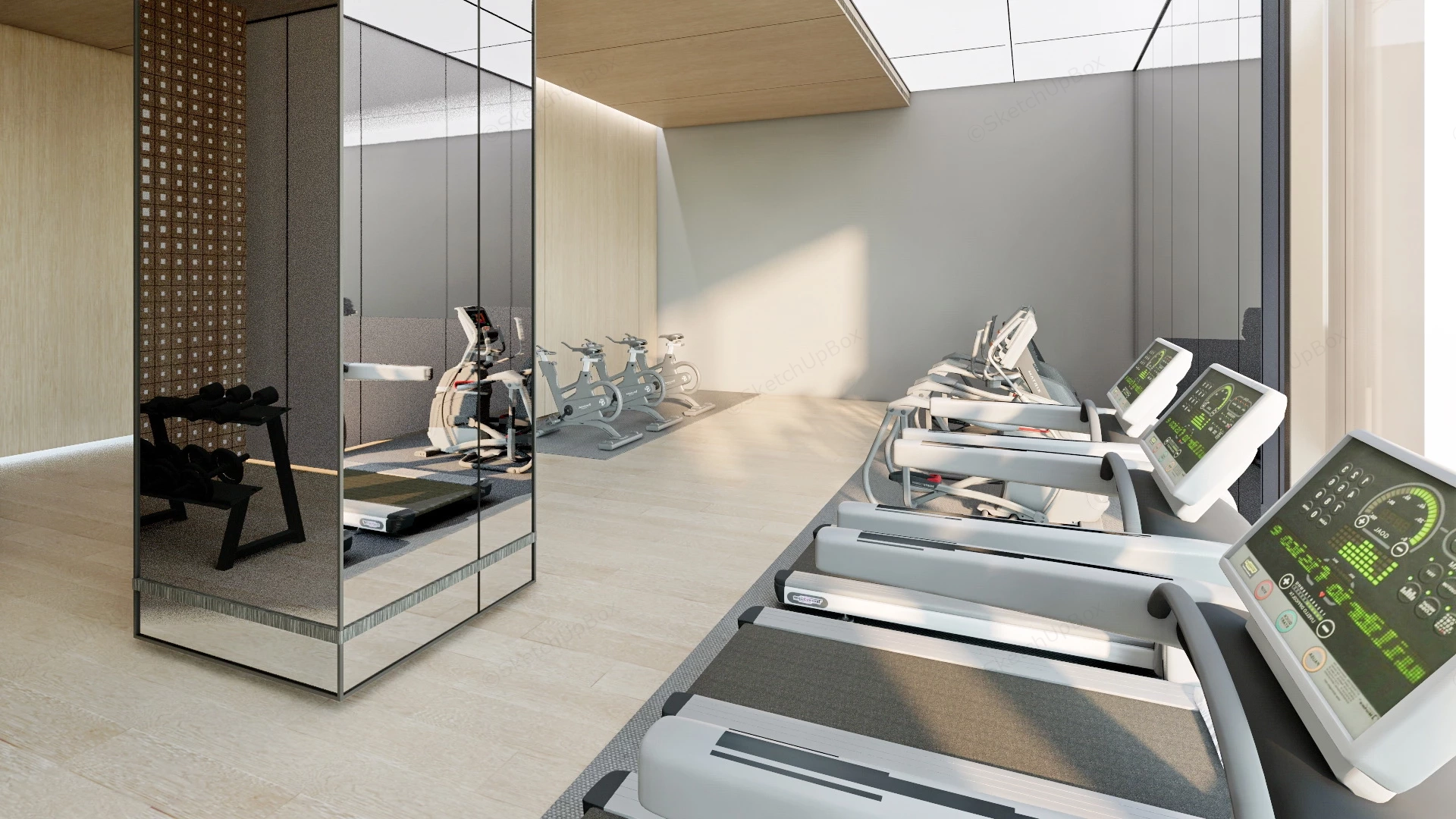 Office Gym Design sketchup model preview - SketchupBox