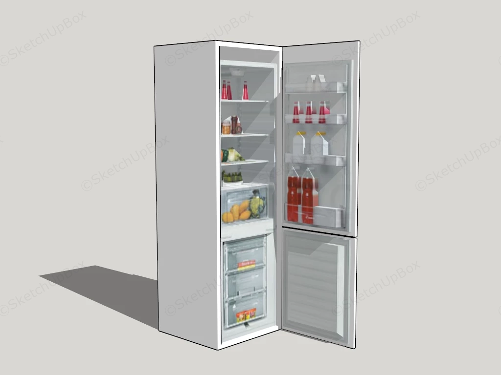 Tall Slim Refrigerator sketchup model preview - SketchupBox