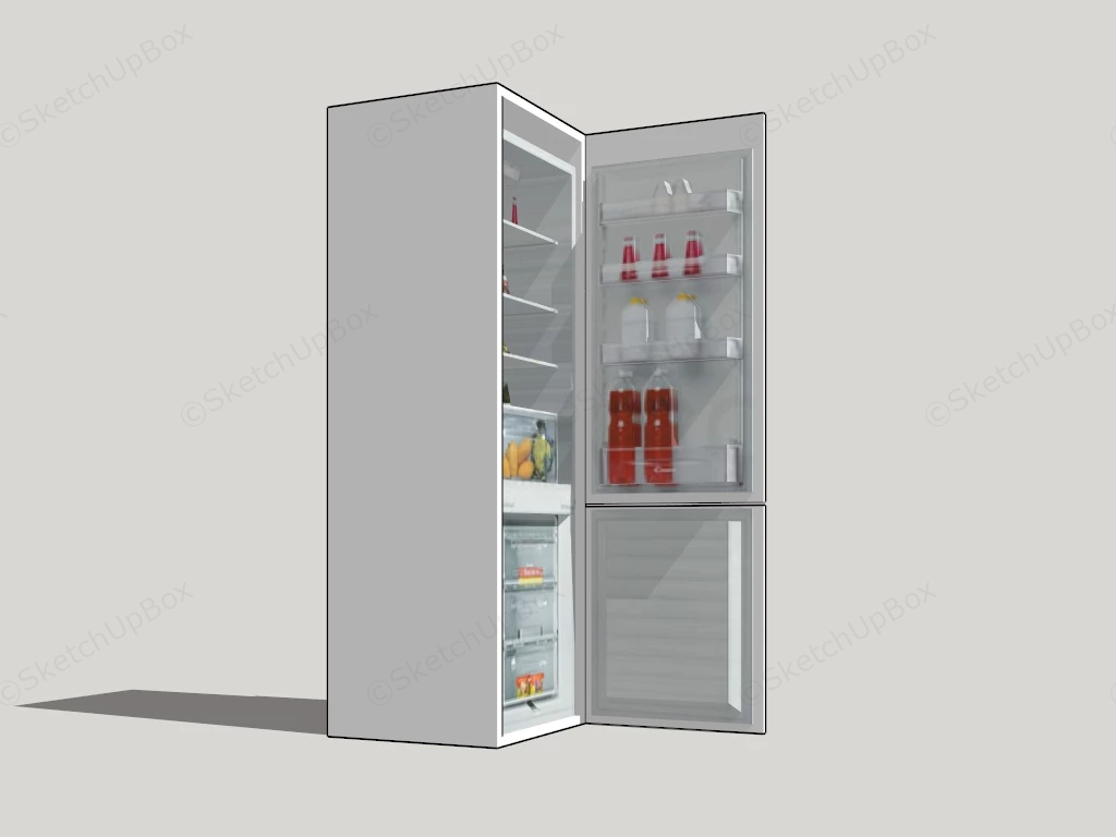 Tall Slim Refrigerator sketchup model preview - SketchupBox
