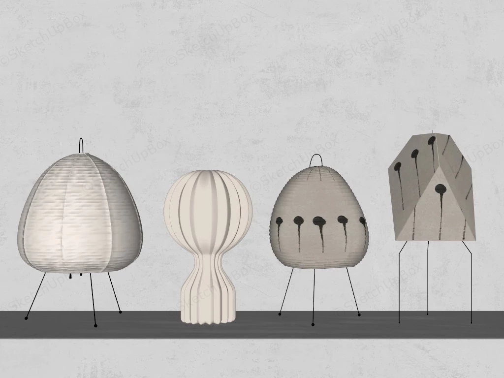 Wabi Sabi Floor Lamps sketchup model preview - SketchupBox