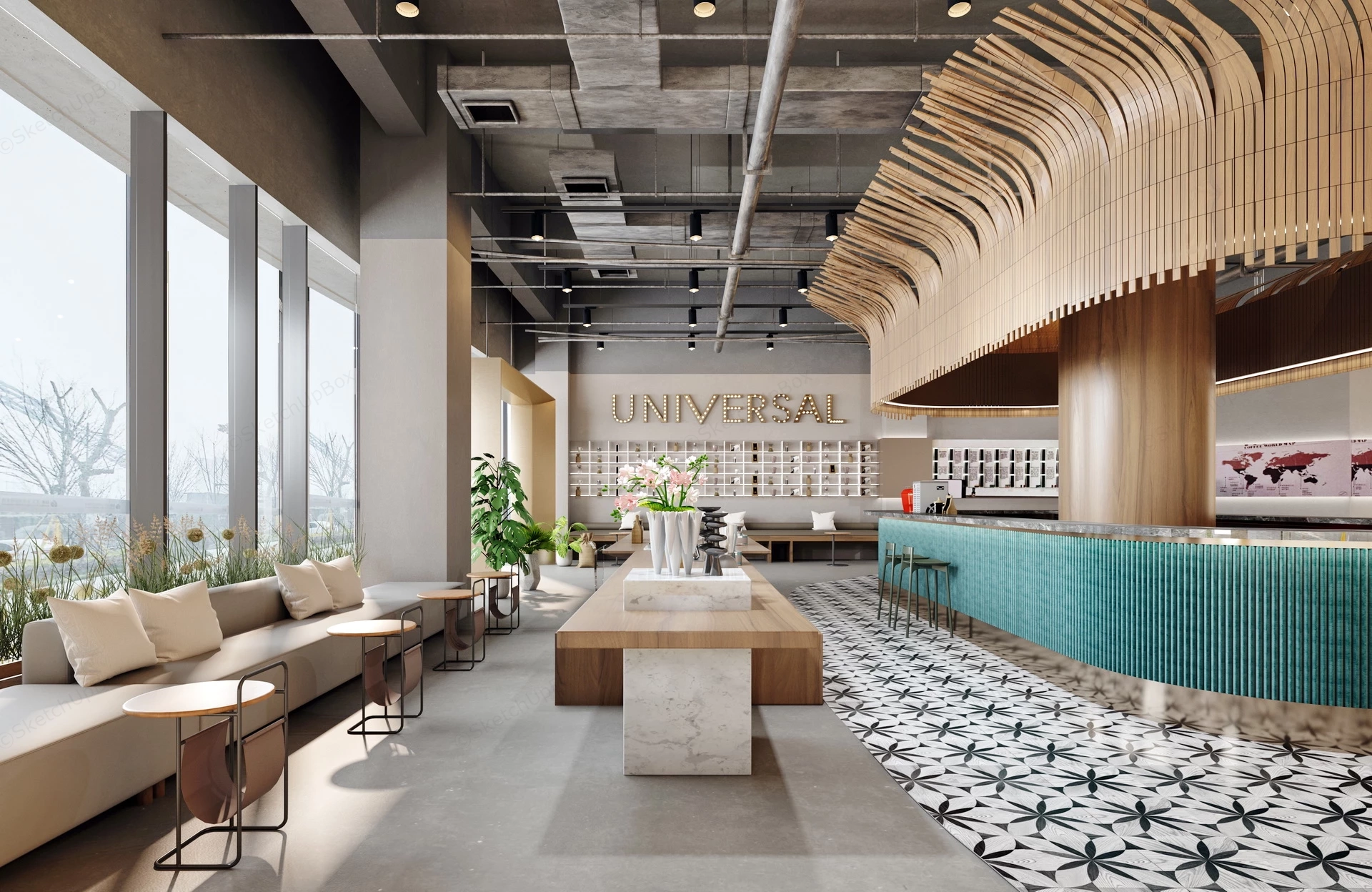 Modern Coffee Bar Design sketchup model preview - SketchupBox