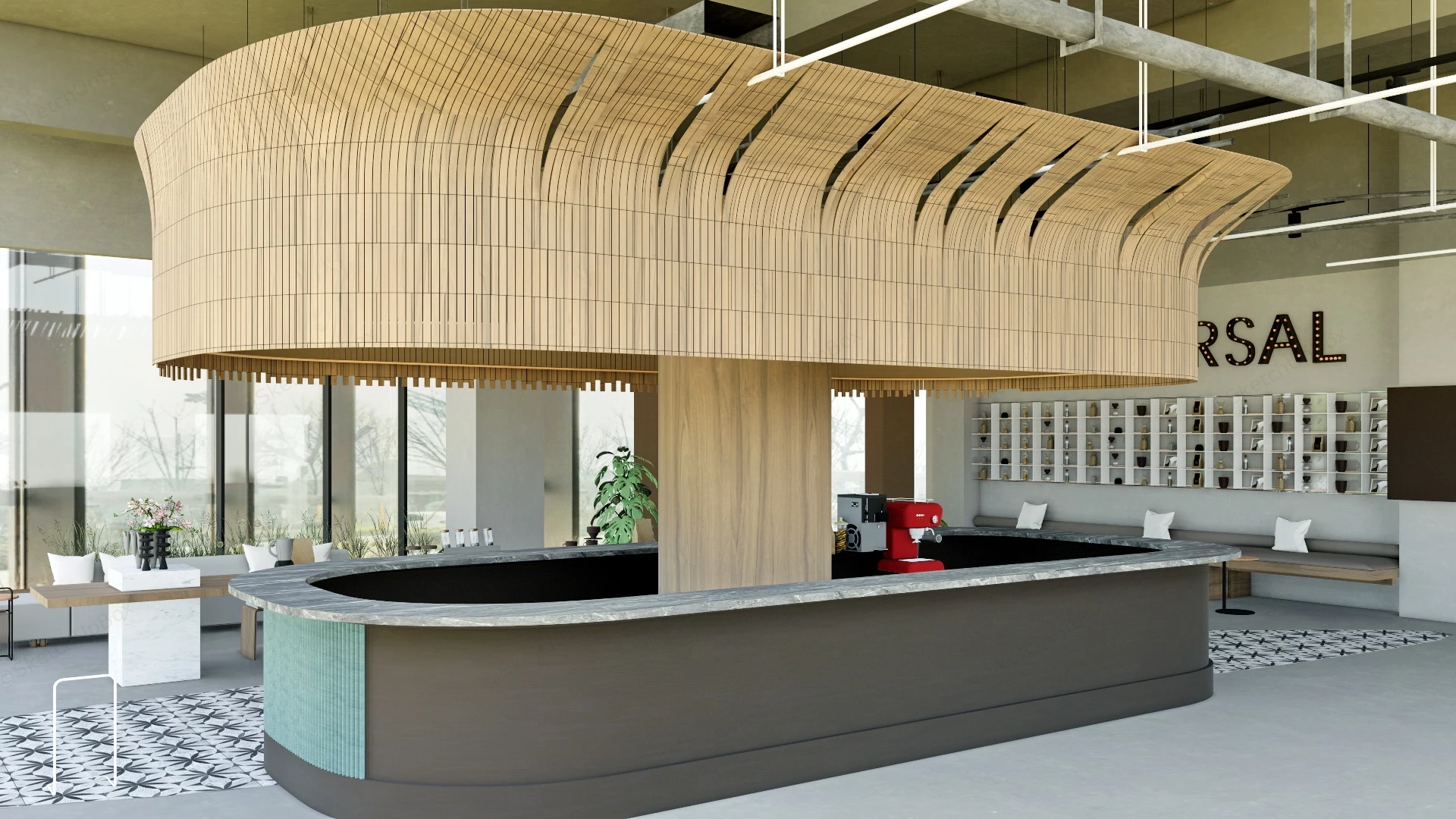 Modern Coffee Bar Design sketchup model preview - SketchupBox