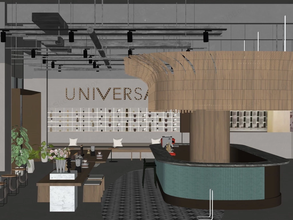 Modern Coffee Bar Design sketchup model preview - SketchupBox