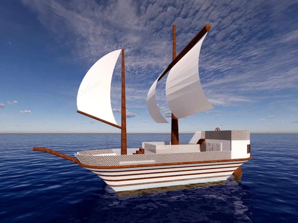 Old Sailing Boat sketchup model preview - SketchupBox