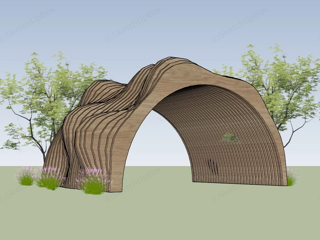 Creative Arched Wood Pergola sketchup model preview - SketchupBox
