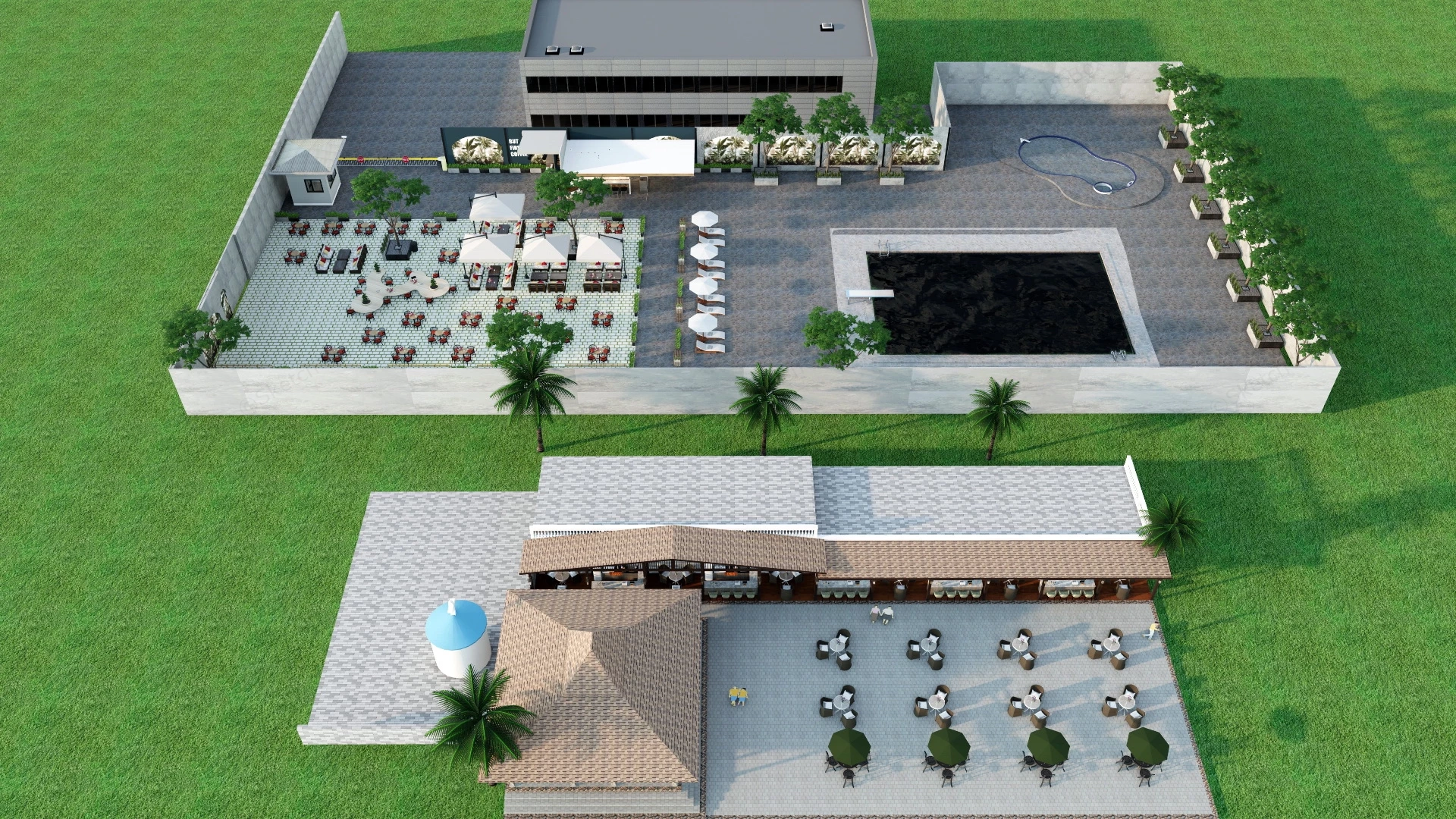 Outdoor Coffee Shop sketchup model preview - SketchupBox