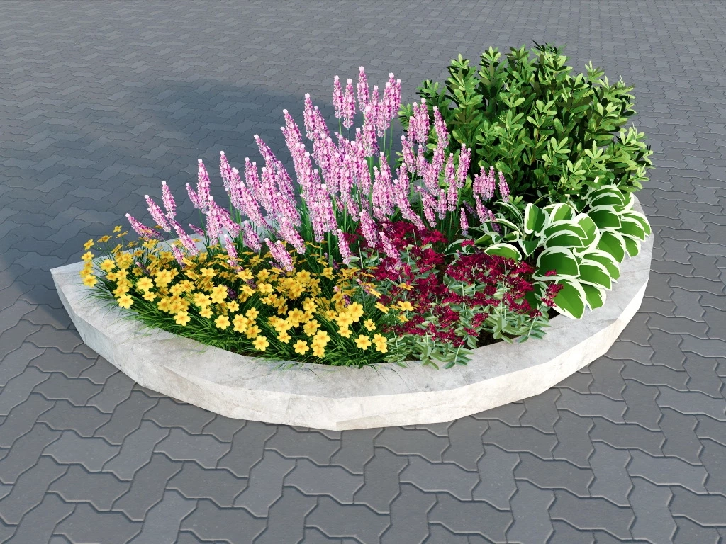 Half Circle Garden Bed sketchup model preview - SketchupBox