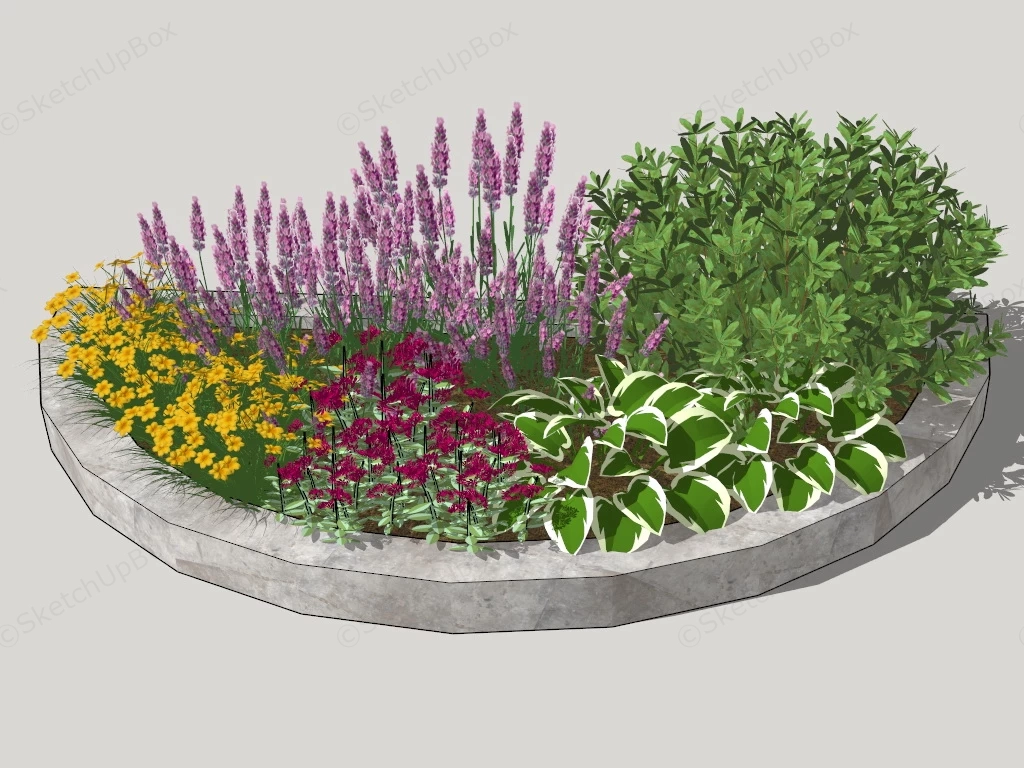 Half Circle Garden Bed sketchup model preview - SketchupBox
