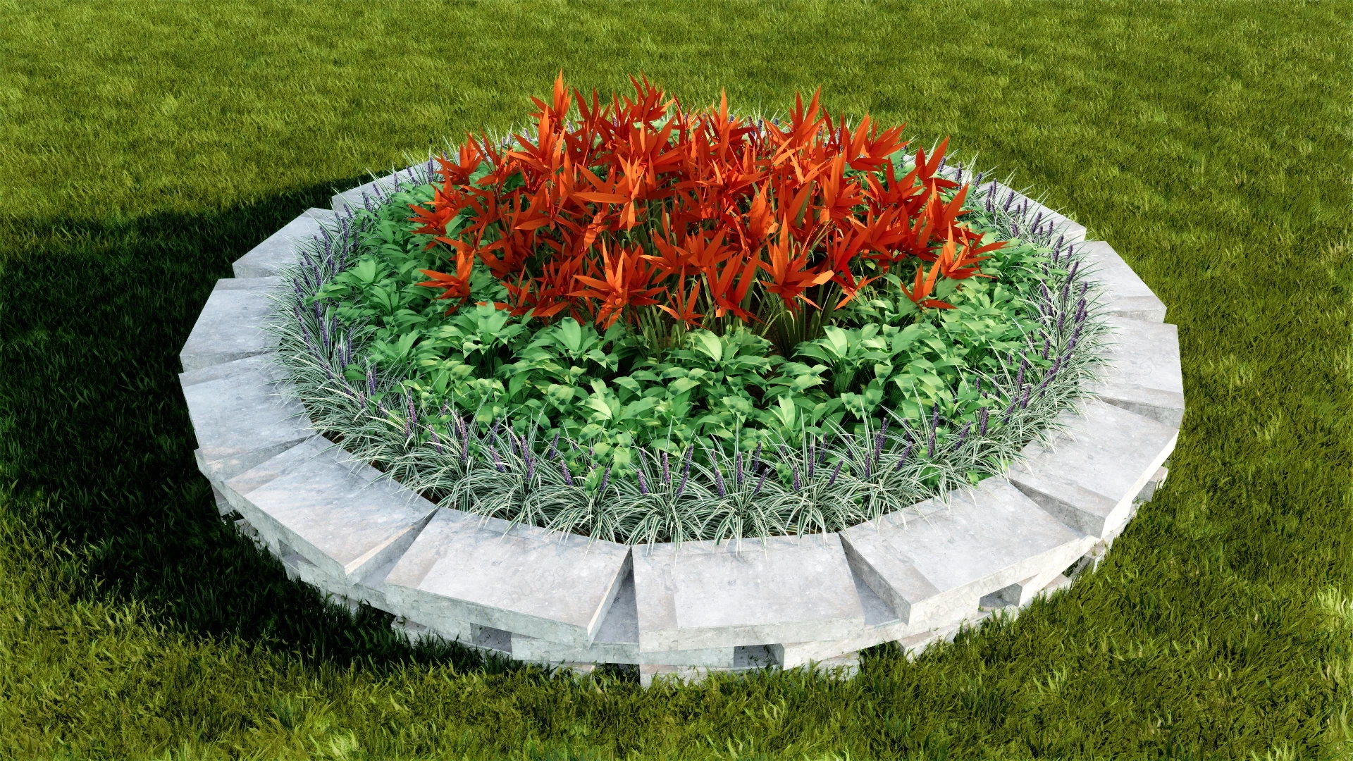 Round Raised Garden Bed sketchup model preview - SketchupBox