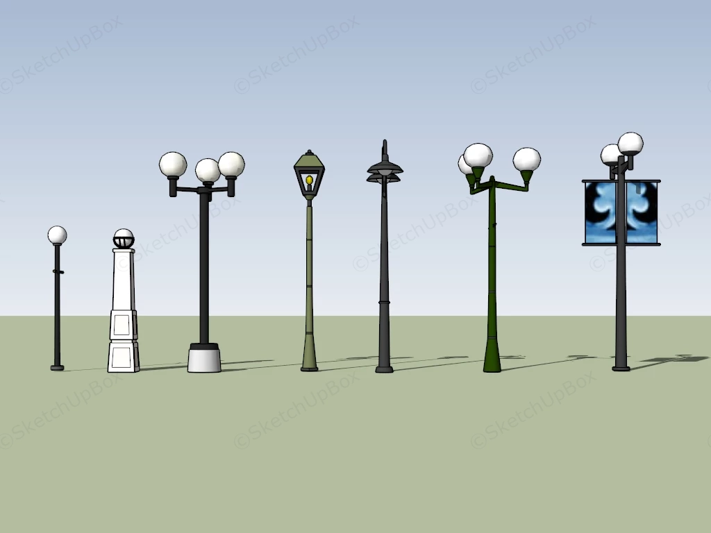 Street Lights sketchup model preview - SketchupBox