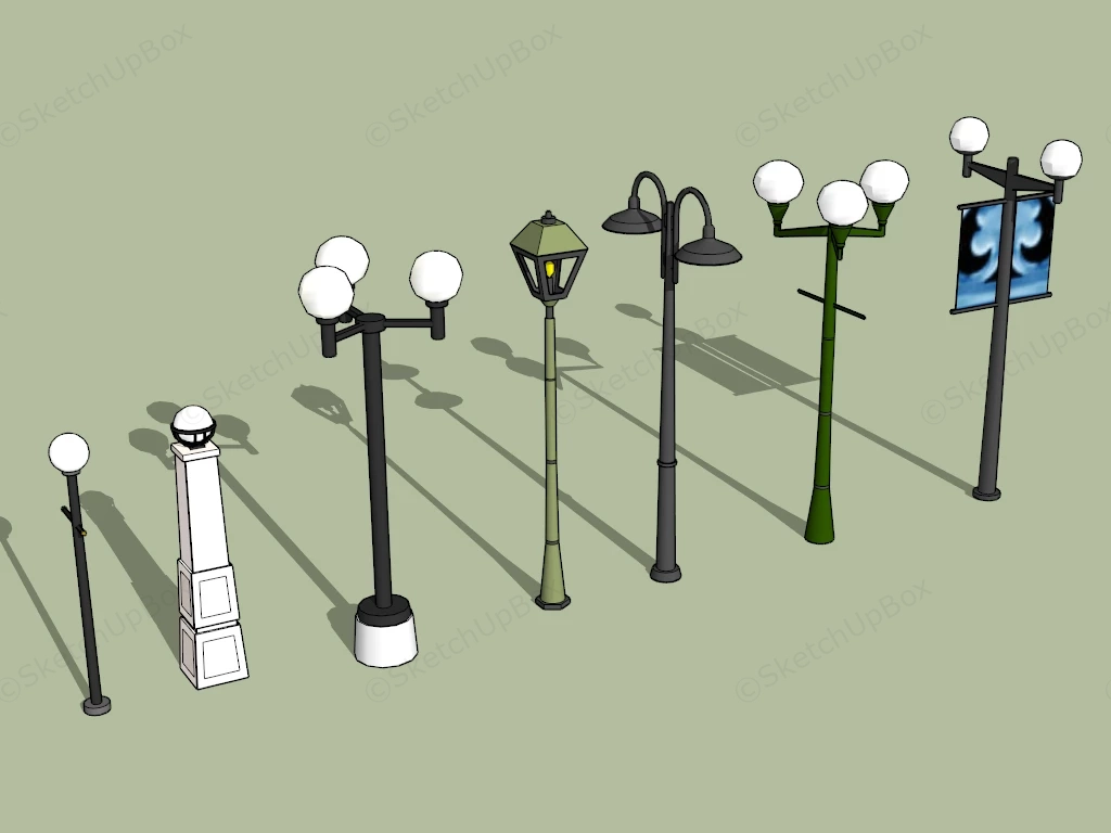 Street Lights sketchup model preview - SketchupBox