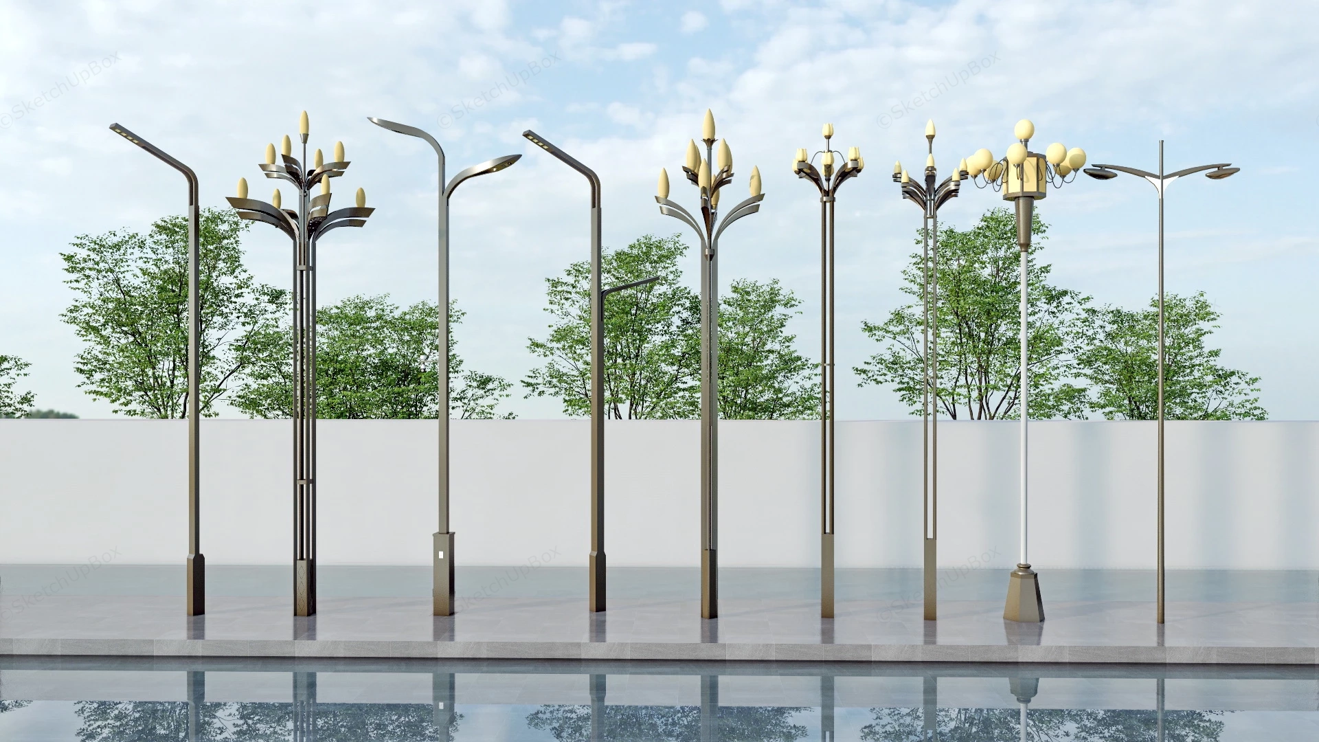 Decorative Street Lights sketchup model preview - SketchupBox