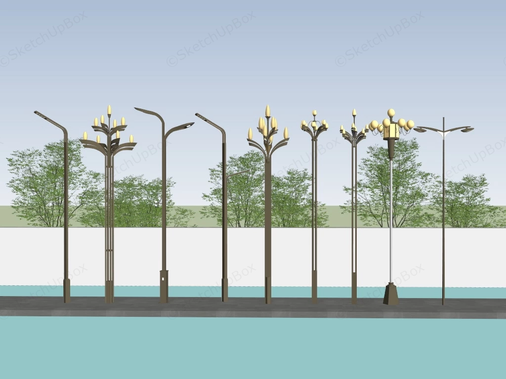 Decorative Street Lights sketchup model preview - SketchupBox