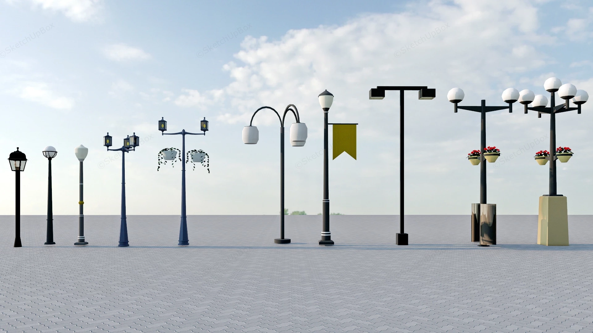 Park Street Lights sketchup model preview - SketchupBox