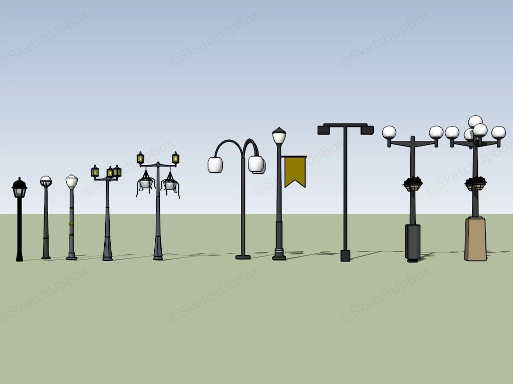 Park Street Lights sketchup model preview - SketchupBox