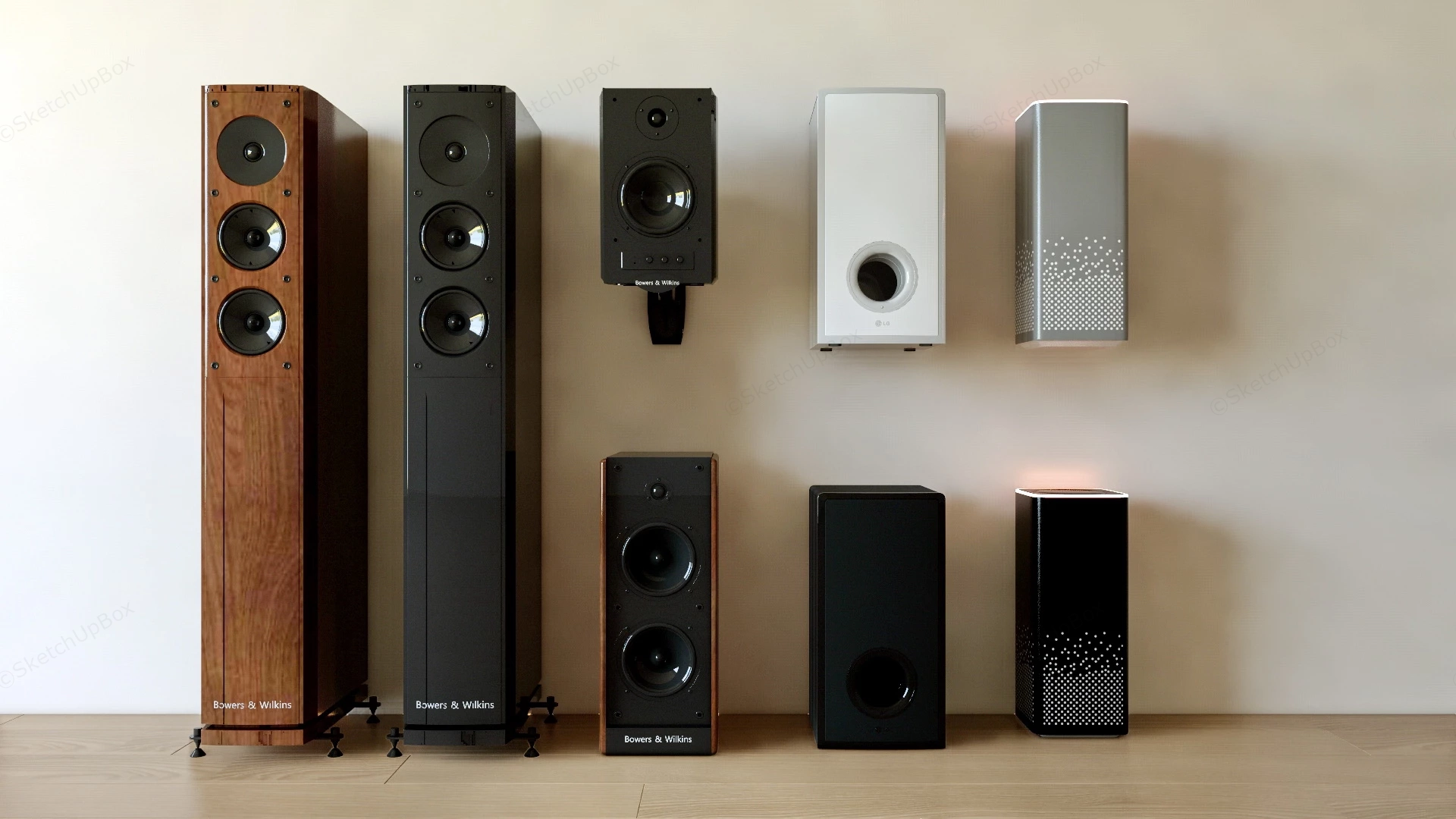 Bowers And Wilkins Speakers sketchup model preview - SketchupBox