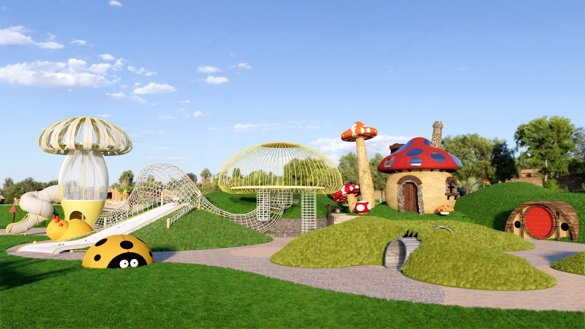 Fancy Adventure Playground sketchup model preview - SketchupBox