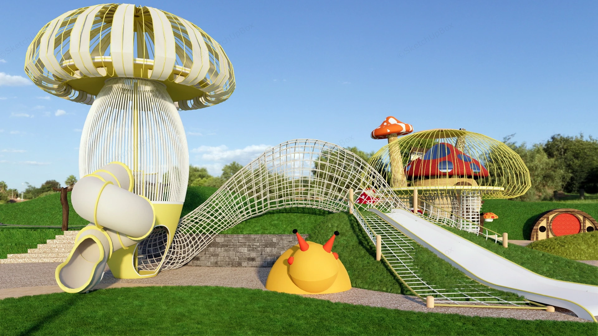 Fancy Adventure Playground sketchup model preview - SketchupBox