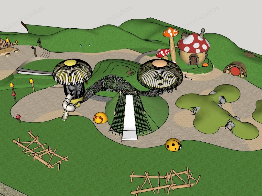 Fancy Adventure Playground sketchup model preview - SketchupBox