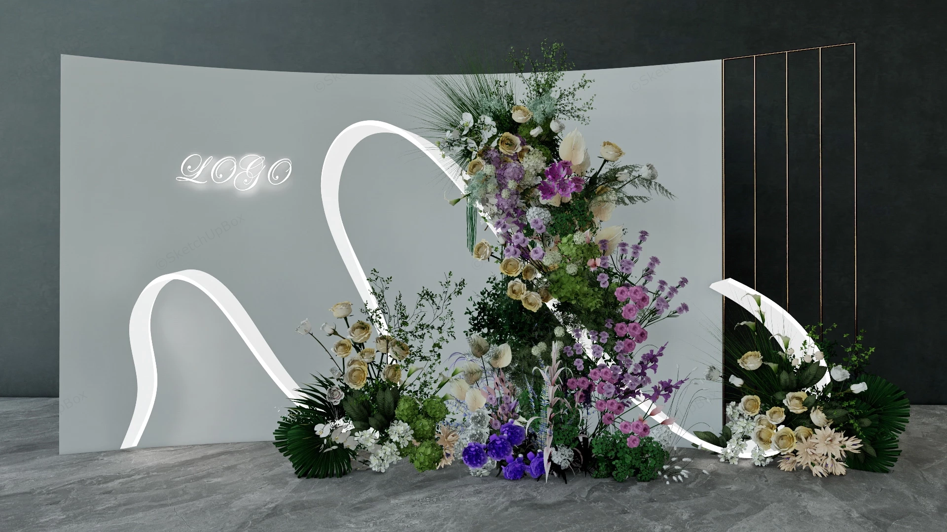 Indoor Flower Installation sketchup model preview - SketchupBox