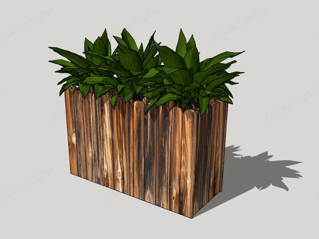 Raised Wood Planter sketchup model preview - SketchupBox