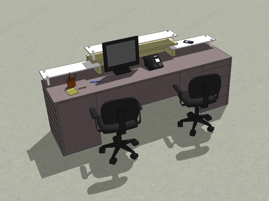 Office Reception Desk sketchup model preview - SketchupBox