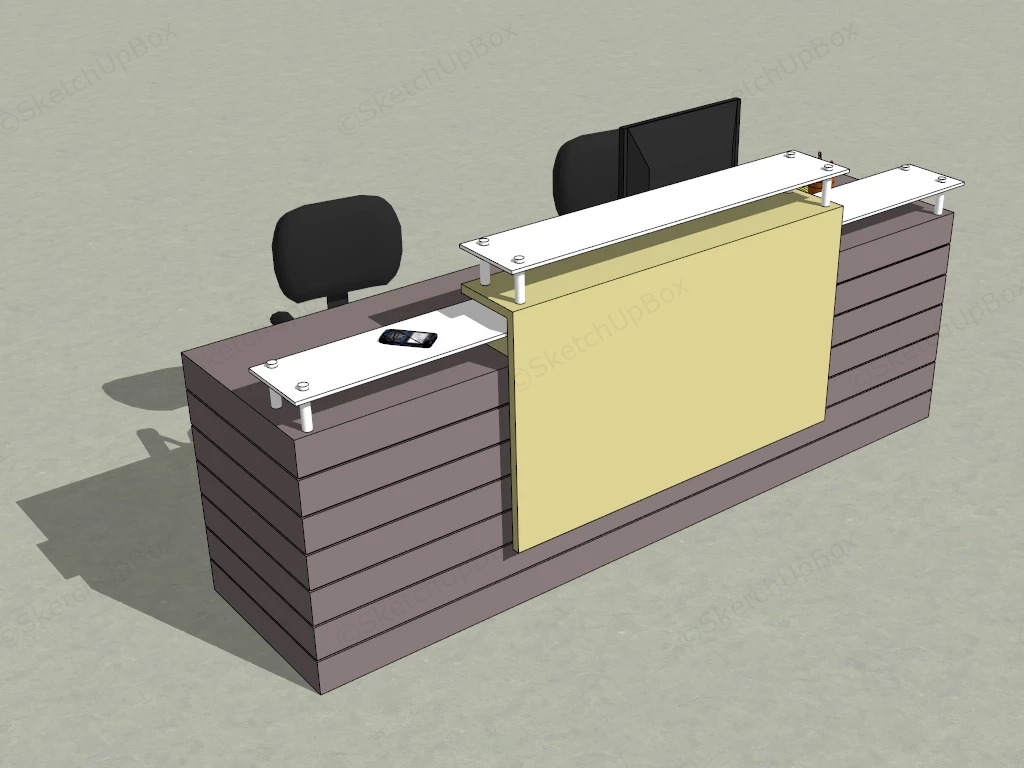 Office Reception Desk sketchup model preview - SketchupBox