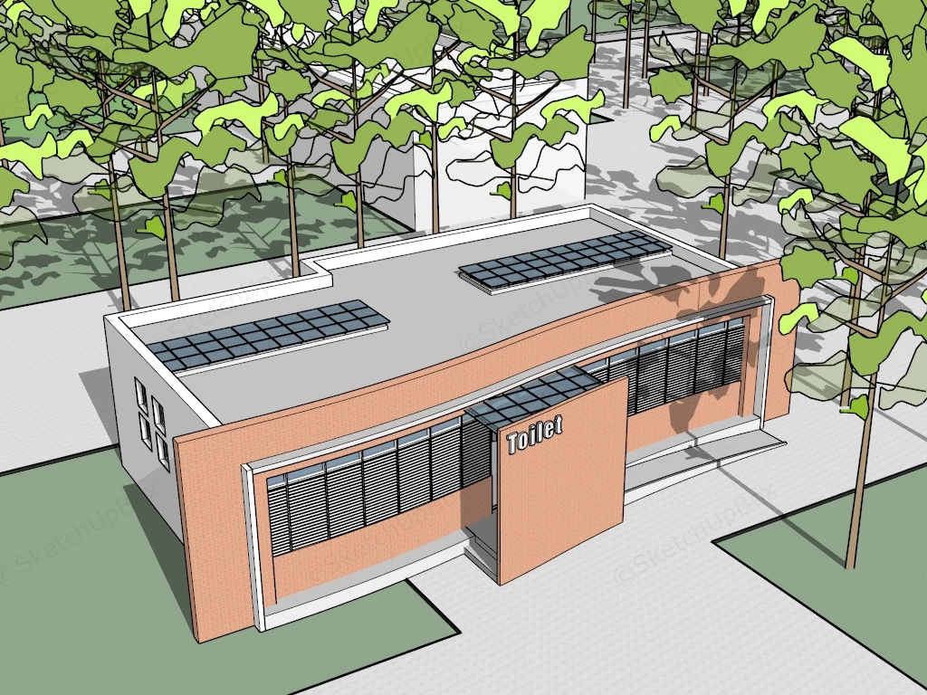 Public Toilet Exterior Design sketchup model preview - SketchupBox