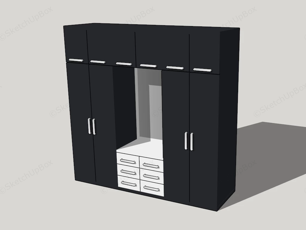 Black Armoire Wardrobe sketchup model preview - SketchupBox