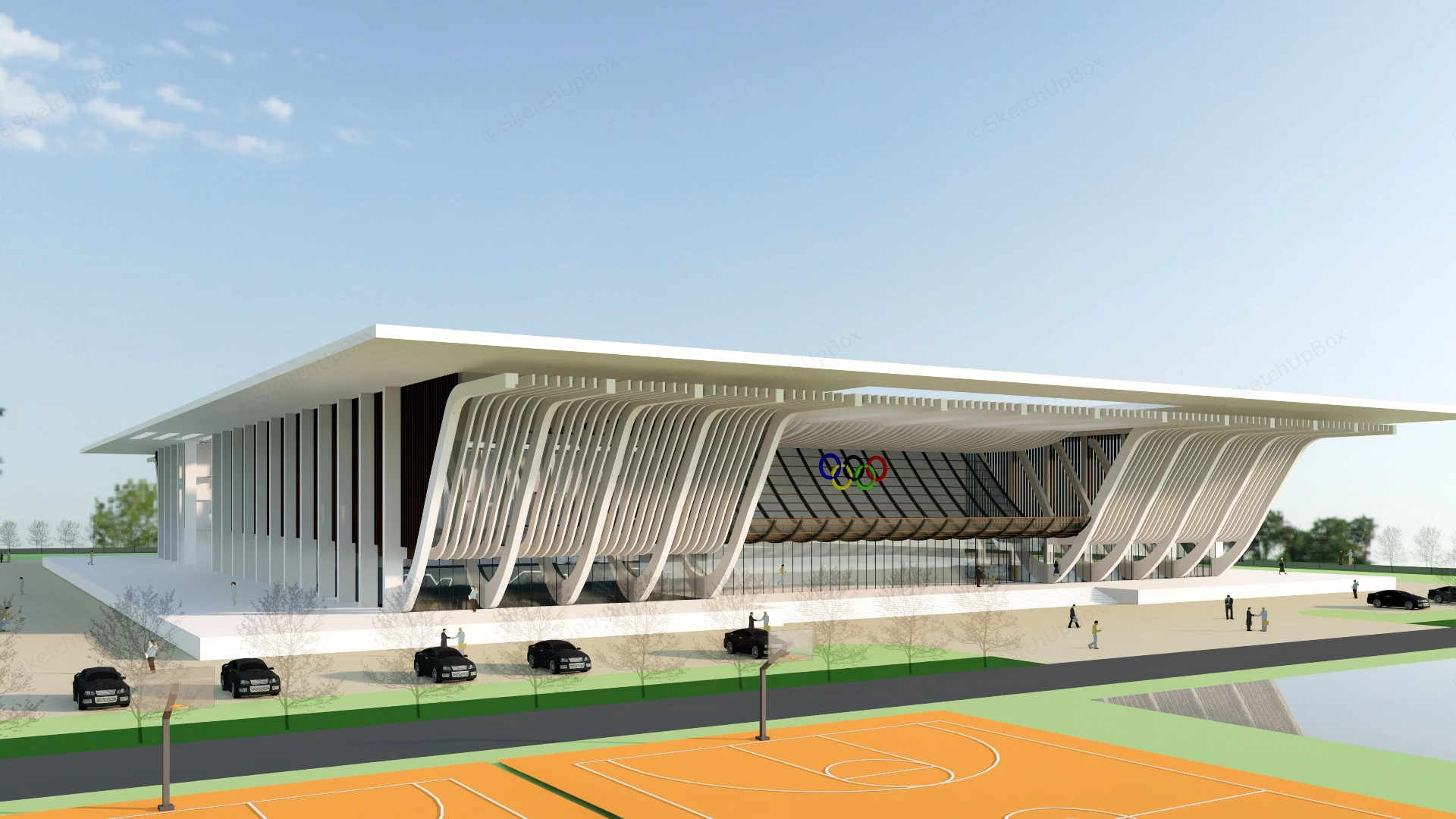 Olympic Stadium Indoor Arena sketchup model preview - SketchupBox