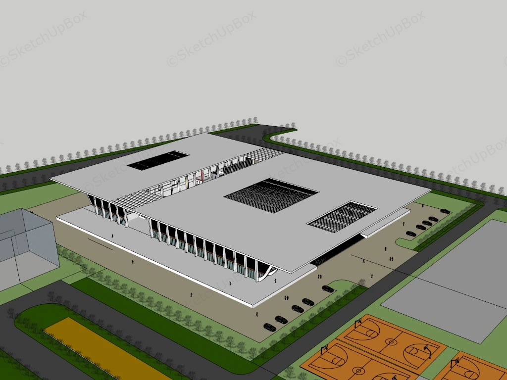 Olympic Stadium Indoor Arena sketchup model preview - SketchupBox