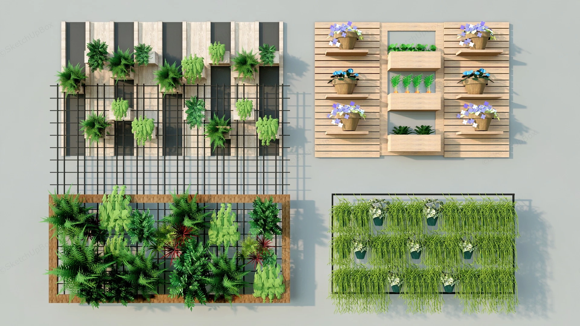 Vertical Garden Plants sketchup model preview - SketchupBox