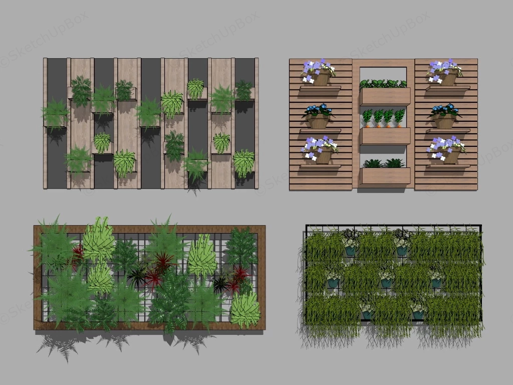 Vertical Garden Plants sketchup model preview - SketchupBox