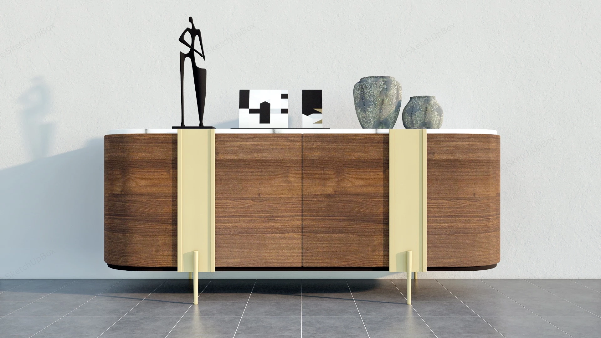 Storage Console Cabinet sketchup model preview - SketchupBox