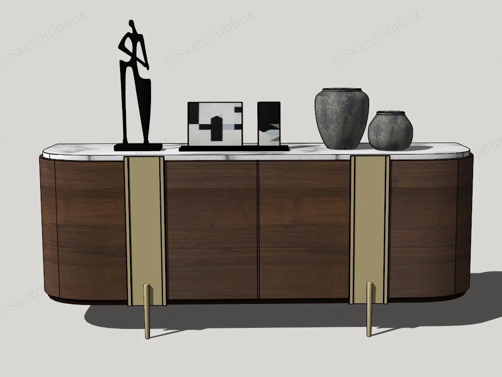 Storage Console Cabinet sketchup model preview - SketchupBox