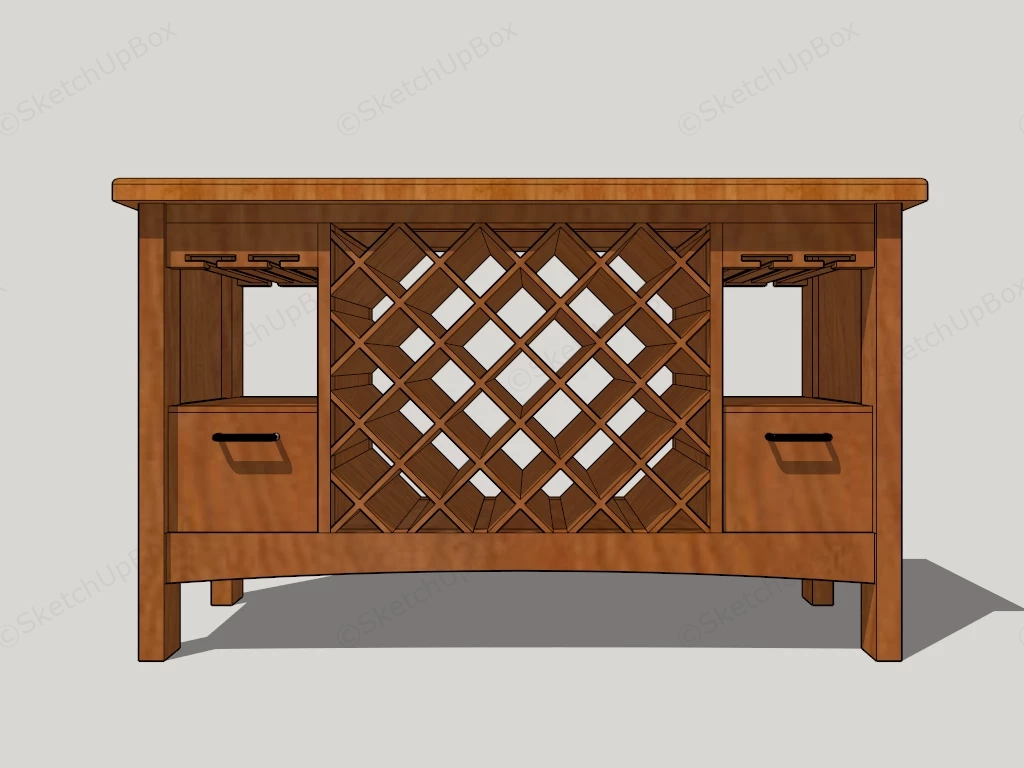 Wine Rack Buffet Cabinet sketchup model preview - SketchupBox