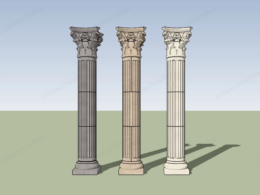 Roman Pillars sketchup model preview - SketchupBox